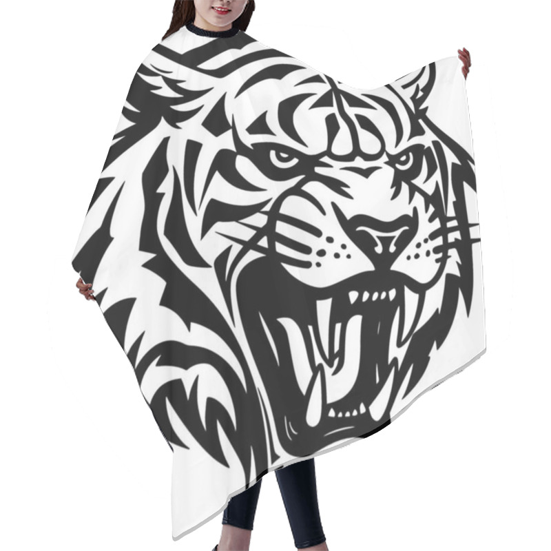 Personality  Tiger - Minimalist And Simple Silhouette - Vector Illustration Hair Cutting Cape