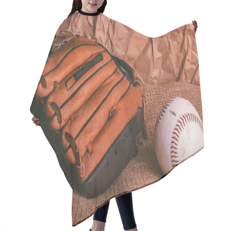 Personality  American Baseball Hardball And Of Old Brown Catchers Glove Hair Cutting Cape