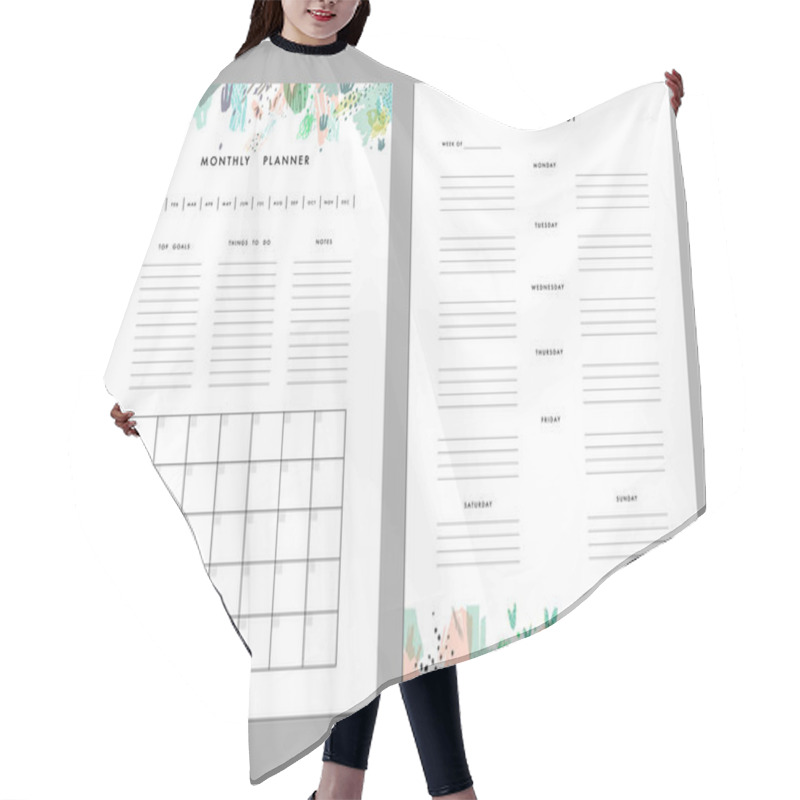 Personality  Monthly Planner And Weekly List Templates Hair Cutting Cape