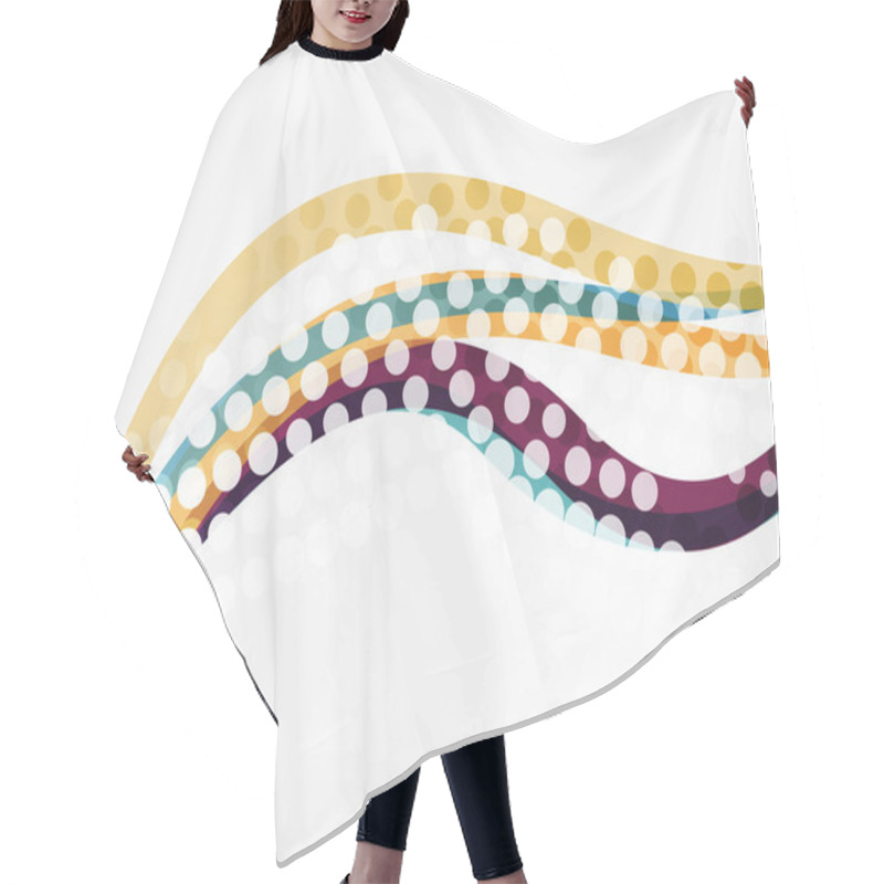 Personality  Abstract Wavy Lines With Transparent Dots Hair Cutting Cape