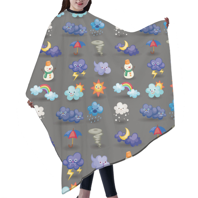 Personality  Seamless Weather Pattern Hair Cutting Cape