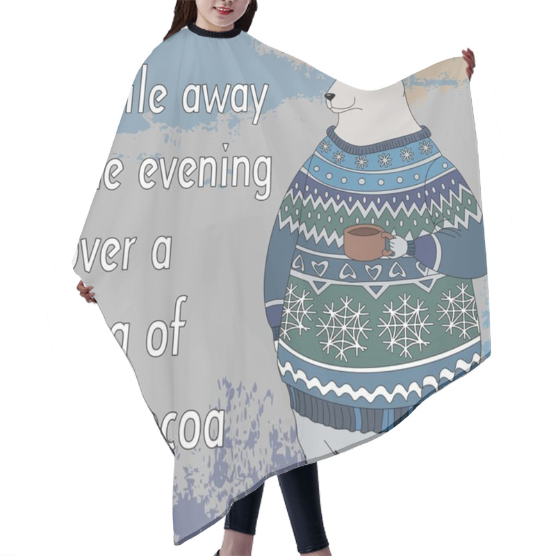 Personality  Wild Animals In Winter Sweater With Cup Hair Cutting Cape