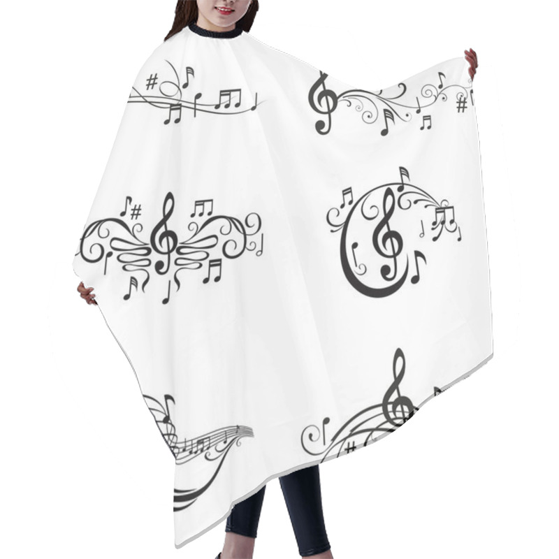 Personality  Set Of Musical Notes Illustration - In Vector Hair Cutting Cape