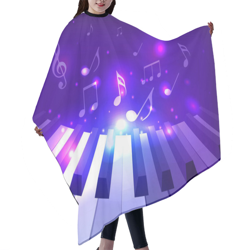 Personality  Vector Illustration Of Piano Keys Hair Cutting Cape