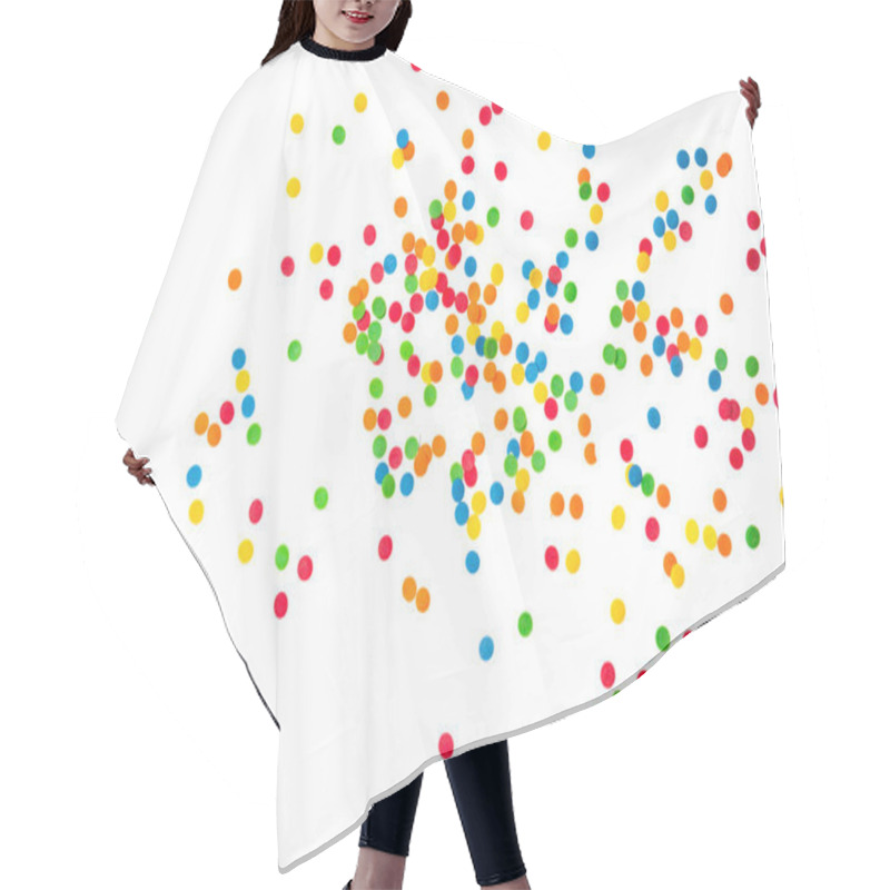 Personality  Sugar Sprinkle Dots Hearts, Decoration For Cake And Bakery, As A Background. Isolated On White. Hair Cutting Cape