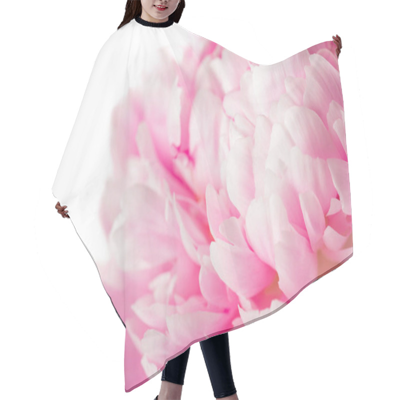 Personality  Pink Peony Flower Isolated On White Background  Hair Cutting Cape