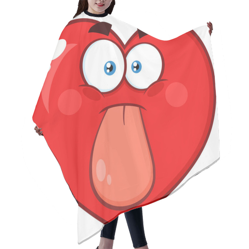 Personality  Red Heart Cartoon Emoji Face Character  Hair Cutting Cape