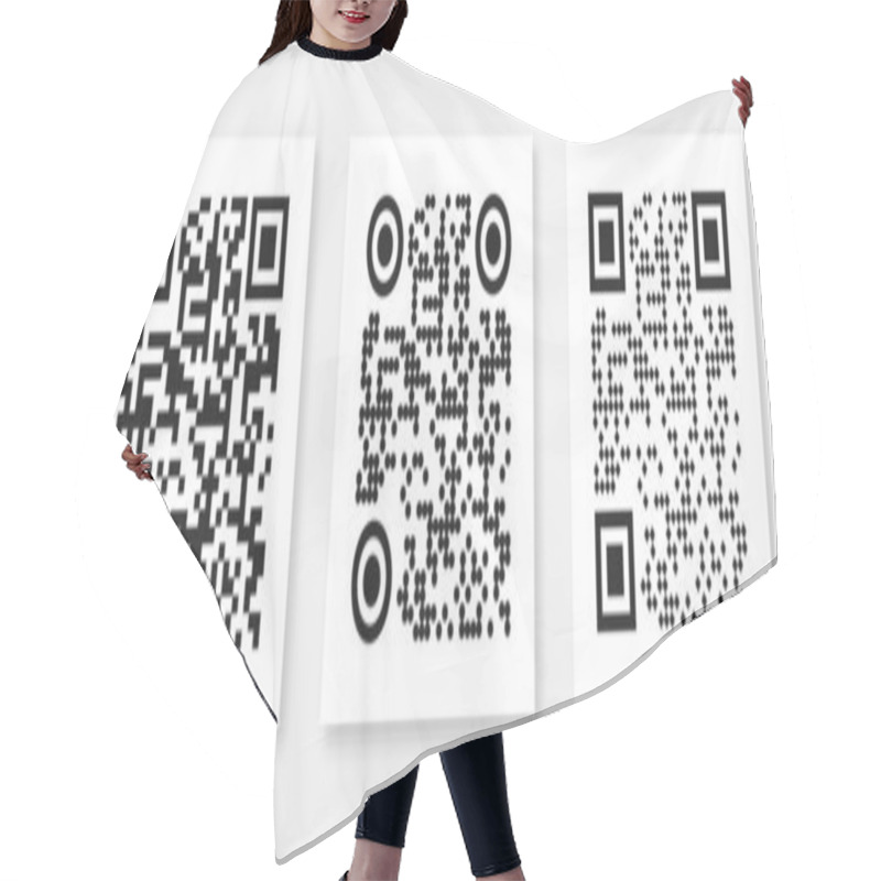 Personality  QR Code Ready To Use Isolated On White Background Hair Cutting Cape