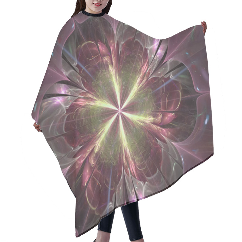 Personality  Fractal Flower Beautiful Background Hair Cutting Cape