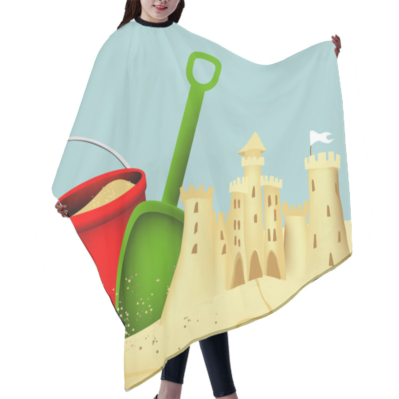 Personality  Sand Castle Building Hair Cutting Cape