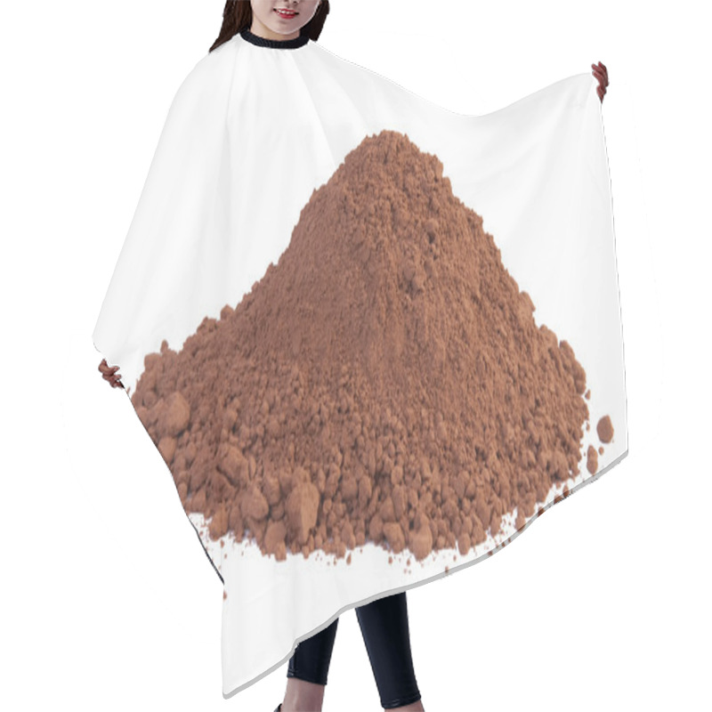 Personality  Cocoa Powder Isolated On White Background Hair Cutting Cape