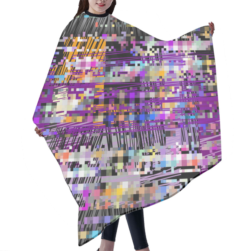 Personality  Seamless Geometric Abstract Pattern In Low Poly Style. Vector Image. Hair Cutting Cape