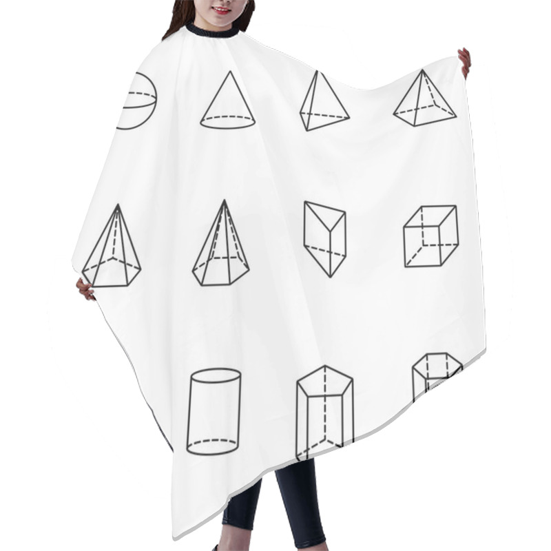 Personality  The Illustration Of A Set Of Geometric Solids Hair Cutting Cape