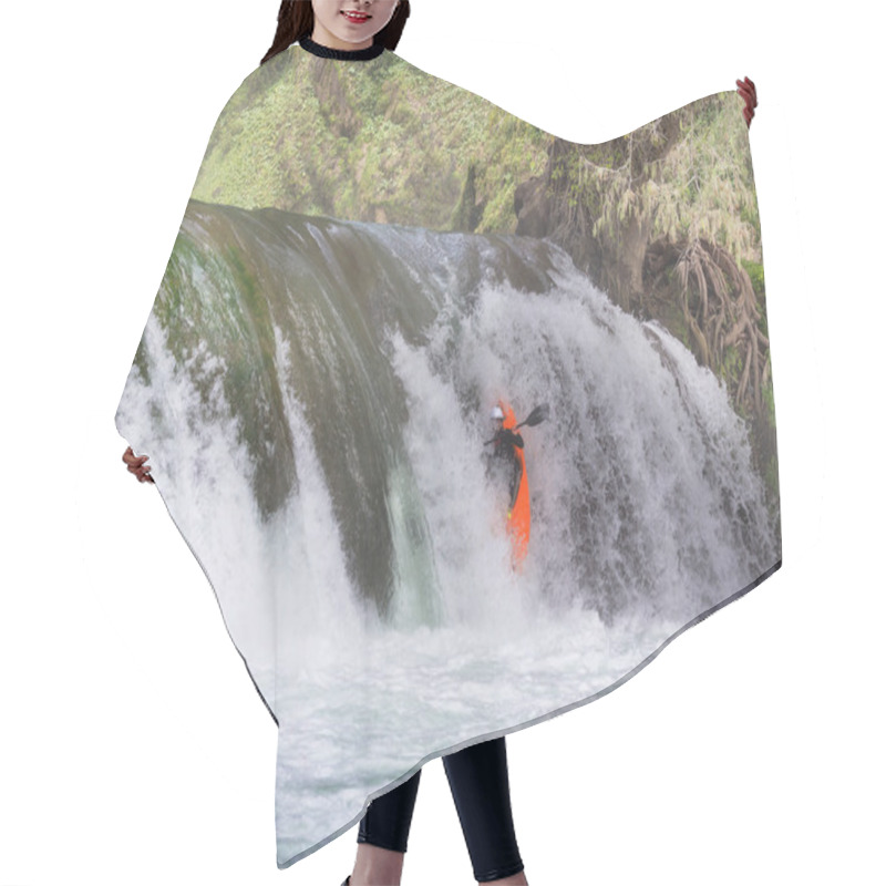 Personality  Kayaker In Waterfall Hair Cutting Cape