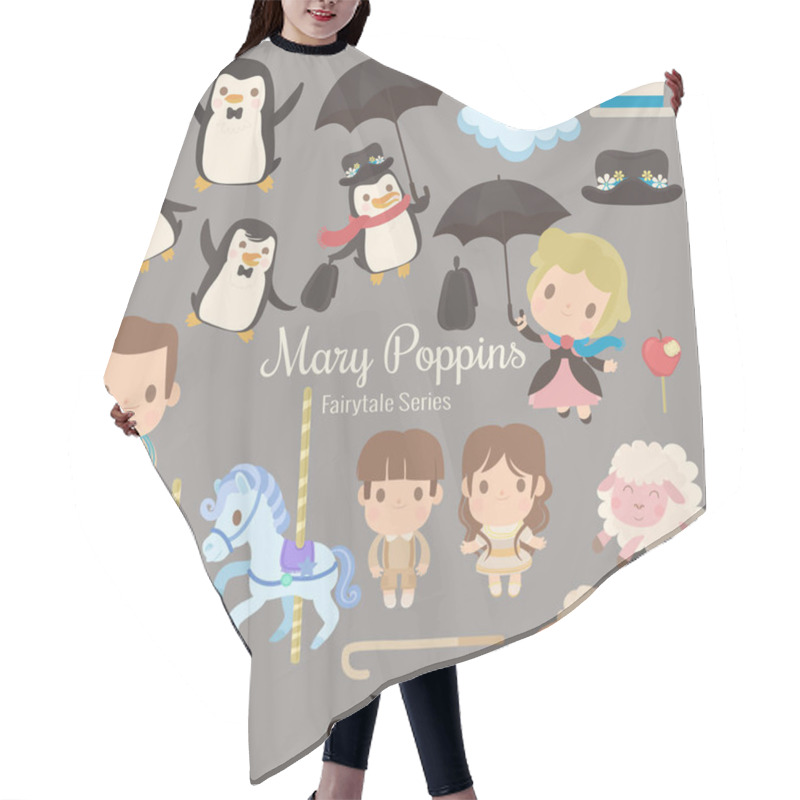 Personality  Cute Characters Illustrations From The Story Mary Poppins Hair Cutting Cape