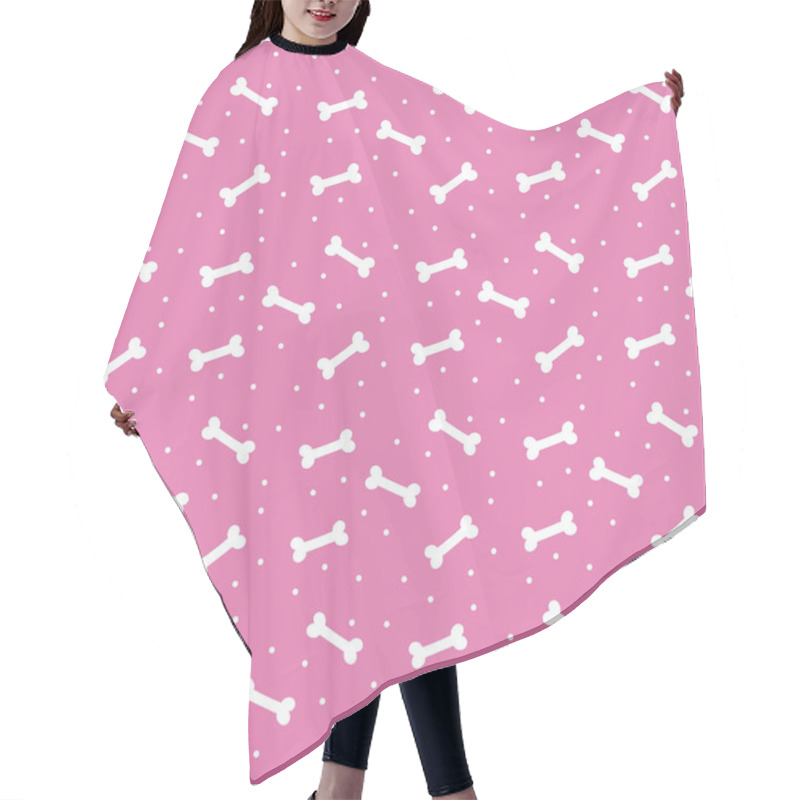 Personality  Seamless Pattern With Bones For Dog On The Pink Background.  Hair Cutting Cape