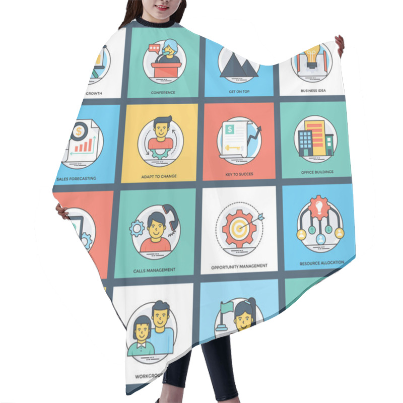 Personality  Business Flat Vectors Icon Hair Cutting Cape