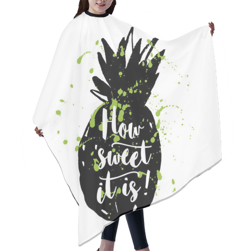 Personality  Hand Drawn Pineapple And Phrase  Hair Cutting Cape