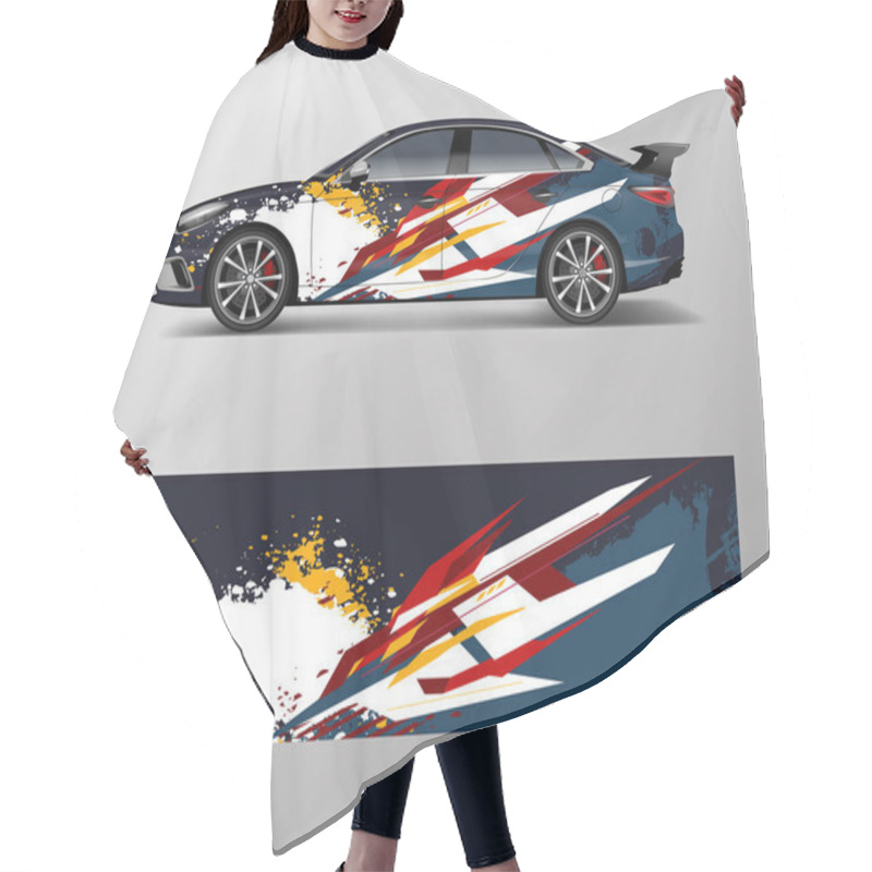 Personality  Modern Racing Car Wrap Strip For Racing Sport Car Design. Hair Cutting Cape