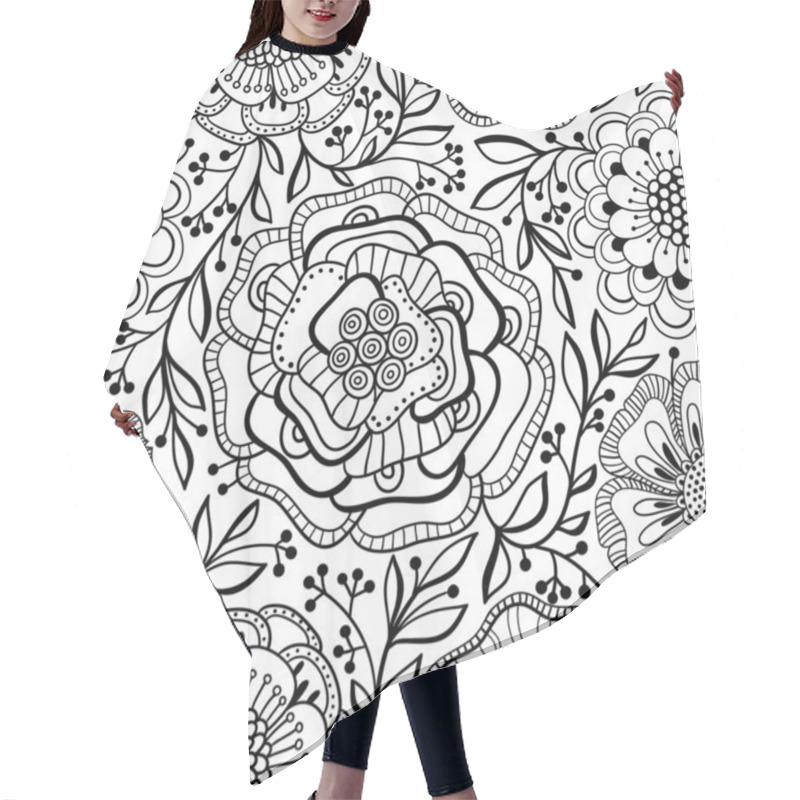 Personality  Seamless Floral Pattern Hair Cutting Cape