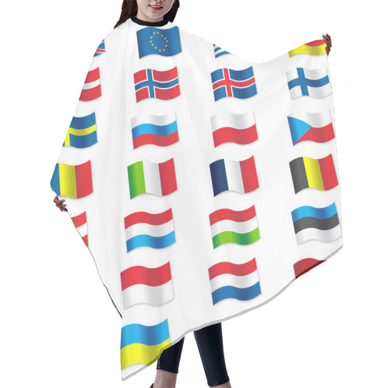 Personality  Flags Of Europe Hair Cutting Cape