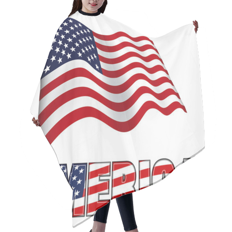 Personality  American Flag With AMERICA Hair Cutting Cape