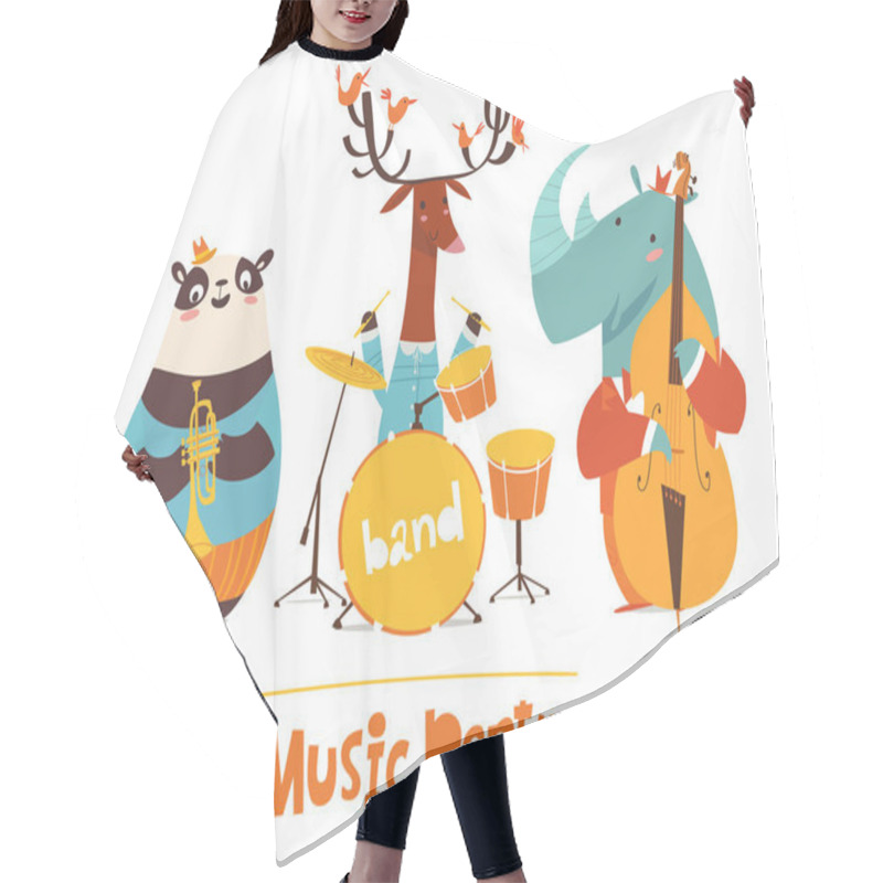 Personality  Music Party , Wild Animals Cartoon  Hair Cutting Cape