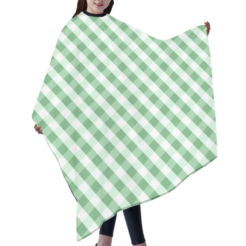 Personality  Seamless Green Plaid Pattern Hair Cutting Cape