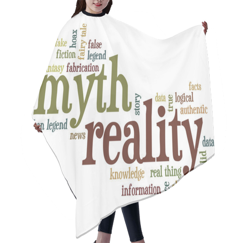 Personality  Myth And Reality Word Cloud Hair Cutting Cape