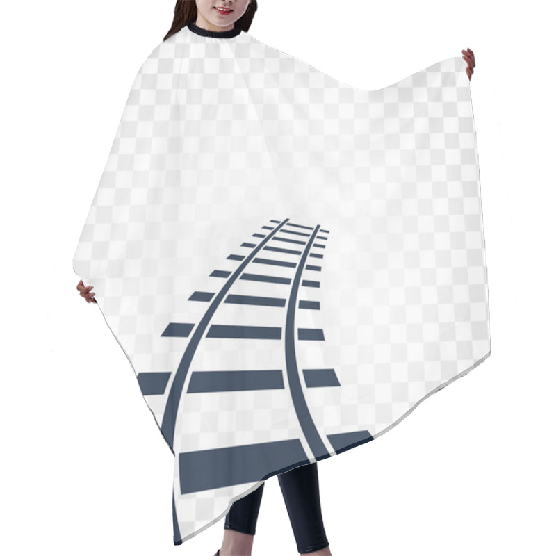 Personality  Isolated Rails, Railway Top View, Ladder Elements Vector Illustrations On Checkered Gradient Background Hair Cutting Cape