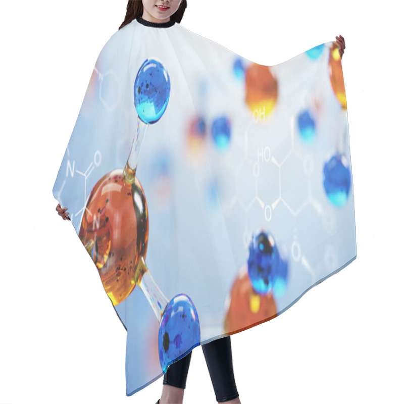 Personality  3d Illustration Of Molecule Model. Science Background With Molecules And Atoms Hair Cutting Cape