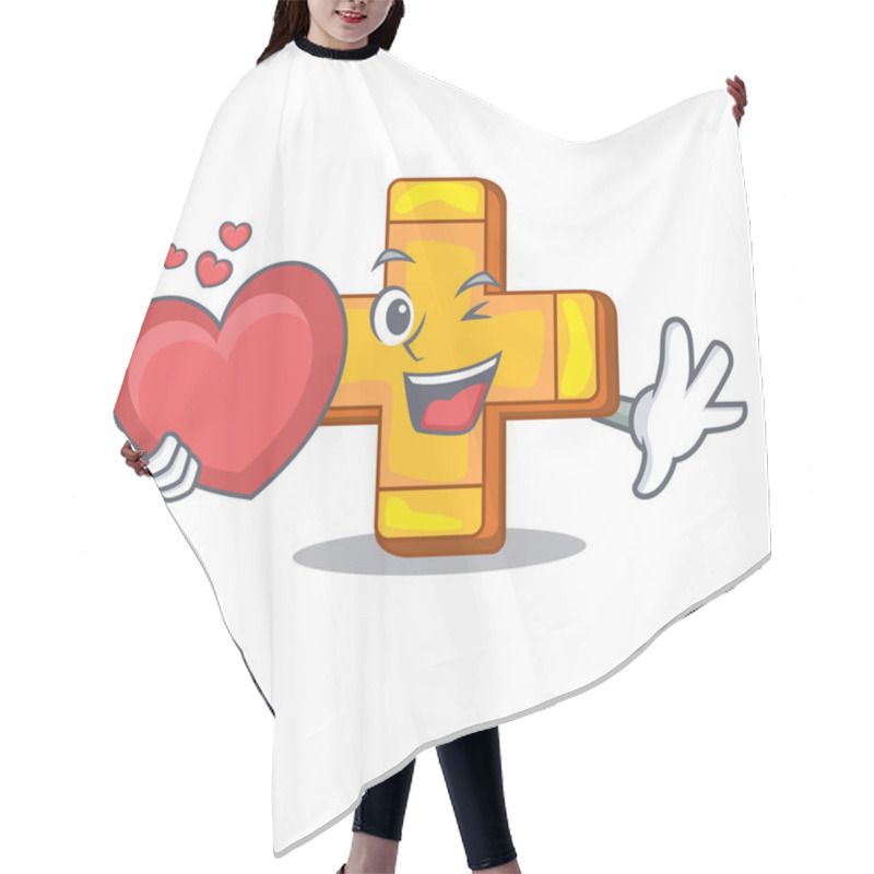 Personality  With Heart Retro Plus Sign Addition Symbol Cartoon Hair Cutting Cape