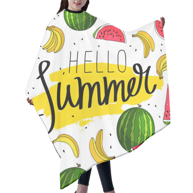 Personality  Hello Summer. Trend Calligraphy Hair Cutting Cape