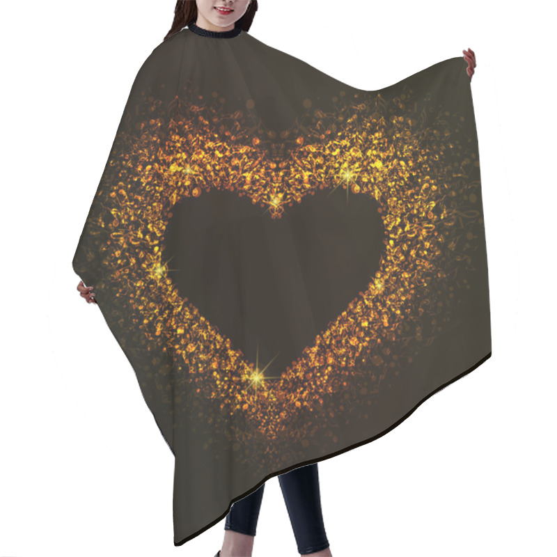 Personality  Golden Heart Of Notes Hair Cutting Cape