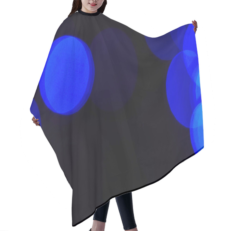 Personality  Abstract Dark Blue Bokeh Circles Background Hair Cutting Cape