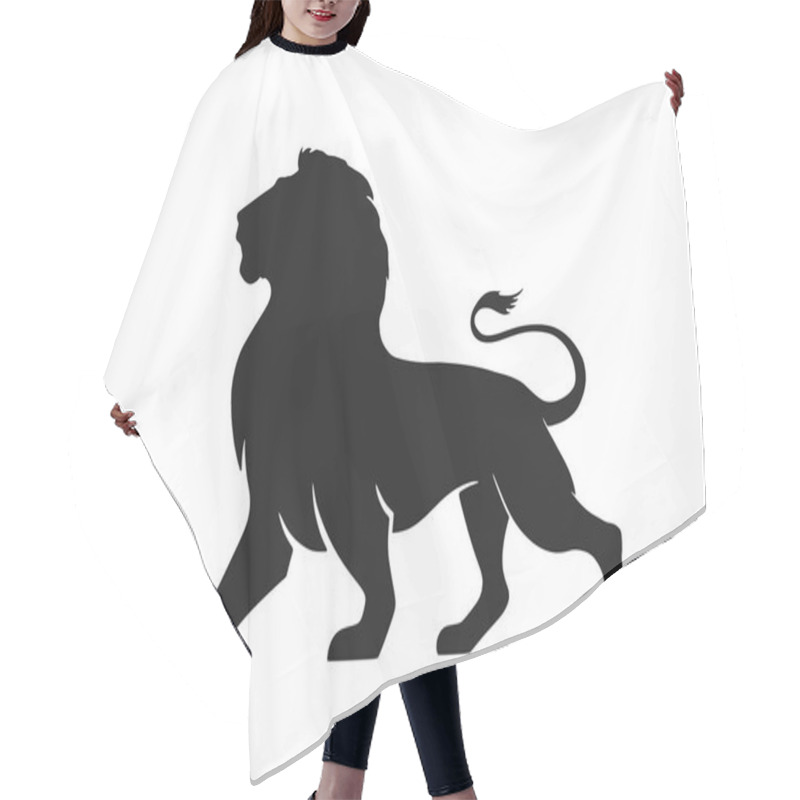 Personality  Lion Silhouette Icon, Side View. Symbol Of Courage, Bravery And Power Hair Cutting Cape