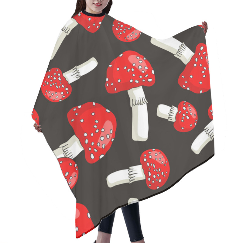 Personality  Seamless Vector Pattern Of Fly Agaric Hair Cutting Cape