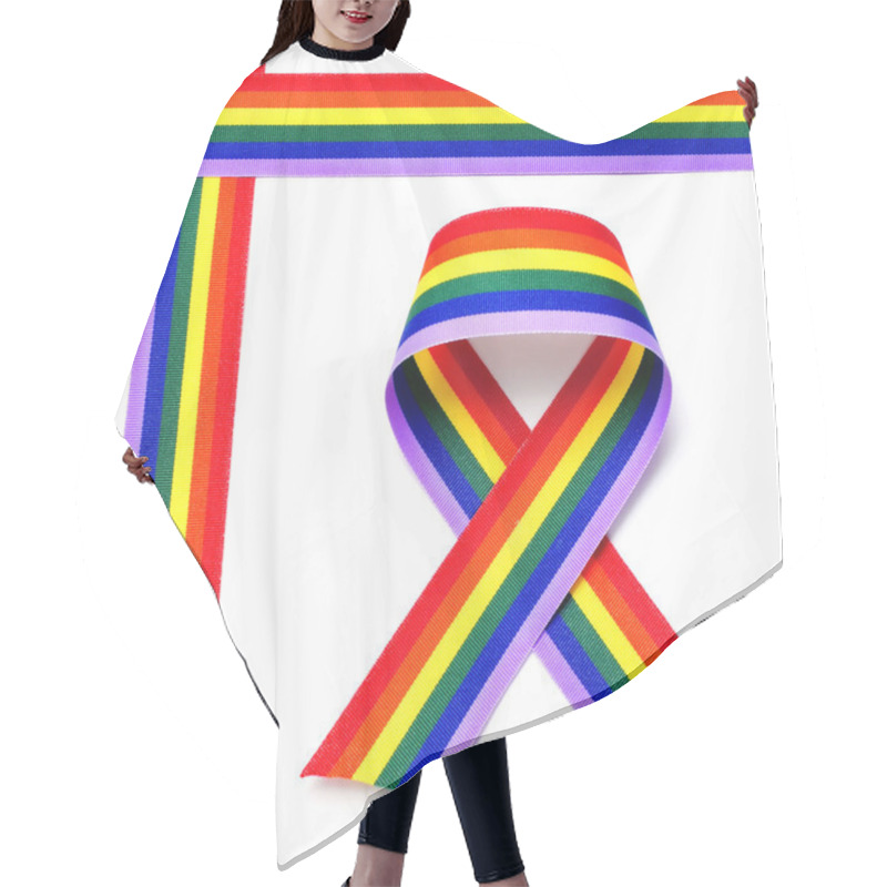 Personality  Rainbow Ribbon Hair Cutting Cape