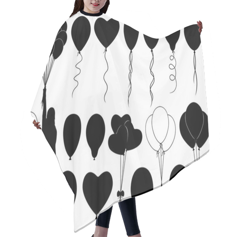 Personality  Set Of Different Balloons Hair Cutting Cape