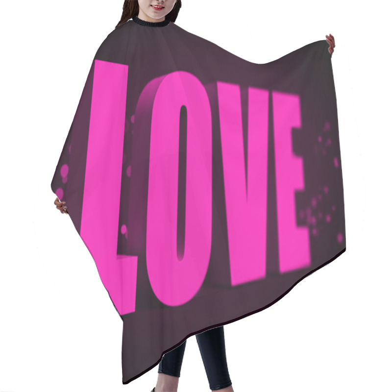 Personality  3d Love Text And Blurry Lights In Back On Dark Background Hair Cutting Cape