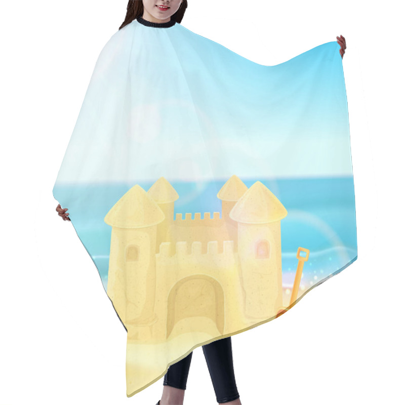 Personality  Sand Castle On The Beach Hair Cutting Cape