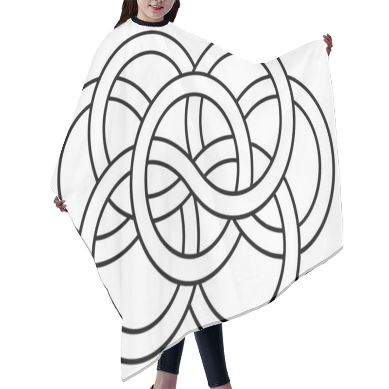 Personality  Intricate Intertwined Circles Design Hair Cutting Cape