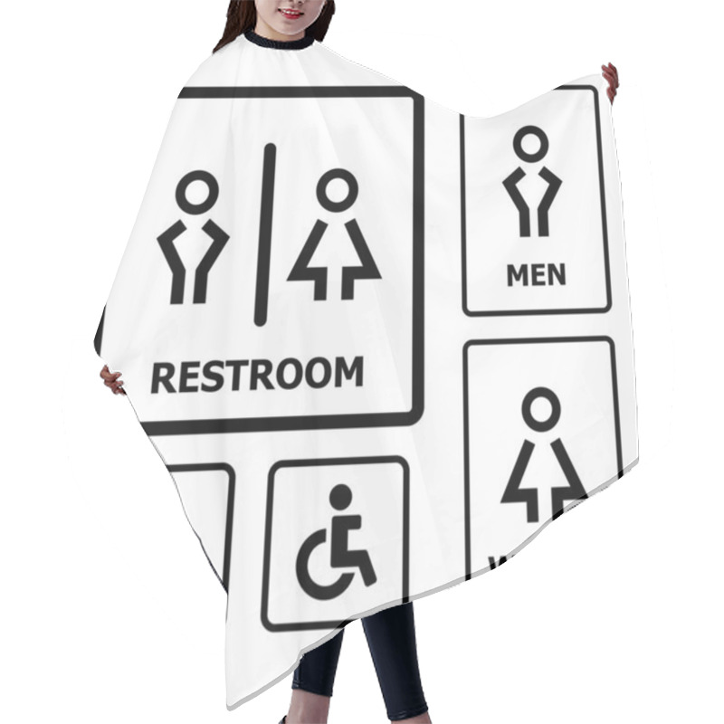 Personality  Restroom Sign Hair Cutting Cape