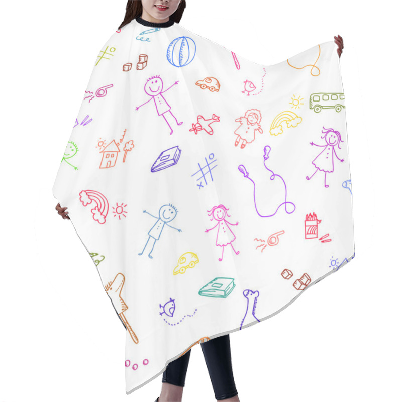 Personality  Dooodle Toy Pattern Hair Cutting Cape