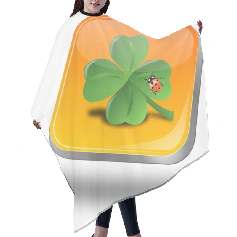 Personality  Button With Shamrock And Ladybug Hair Cutting Cape