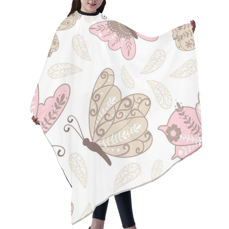 Personality  Beautiful Butterfly Seamless Pattern Hair Cutting Cape