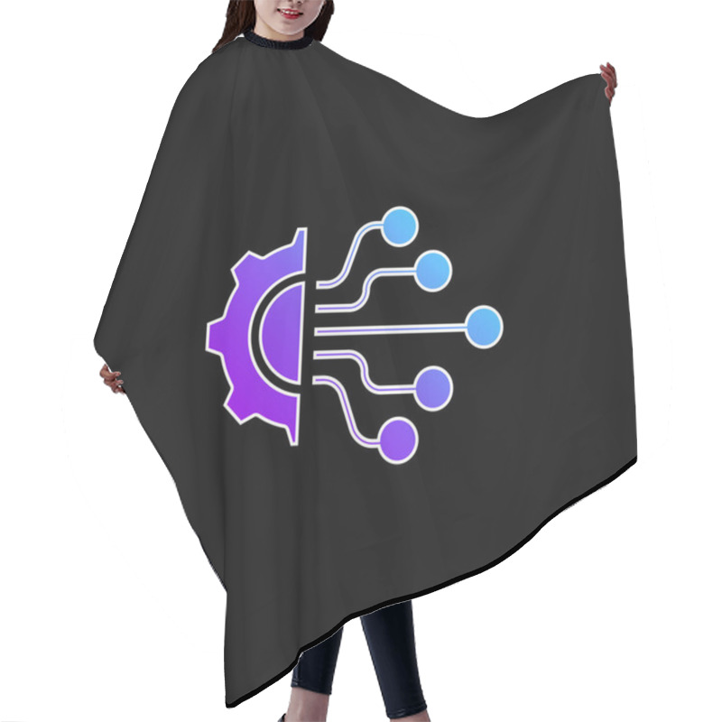 Personality  Artificial Intelligence Blue Gradient Vector Icon Hair Cutting Cape