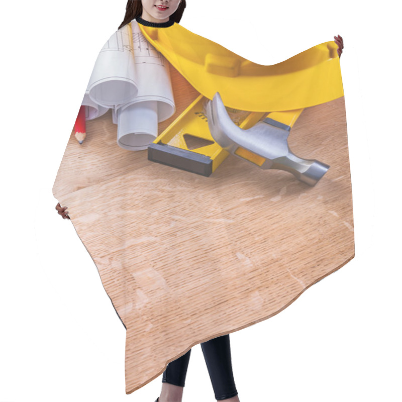 Personality  Blueprints Wooden Boards Hair Cutting Cape