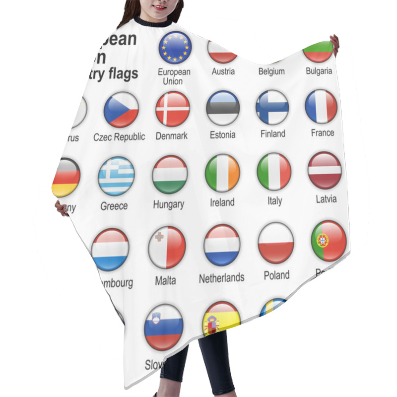 Personality  Flag Web Buttons Hair Cutting Cape