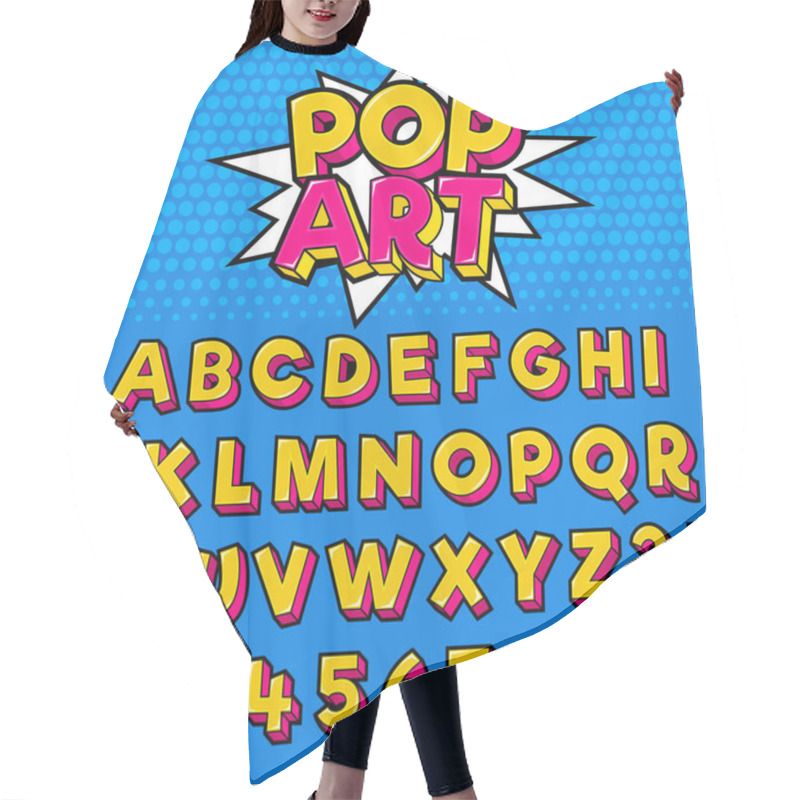 Personality  Letter Alphabet With Numbers Pop Art Style Design Hair Cutting Cape